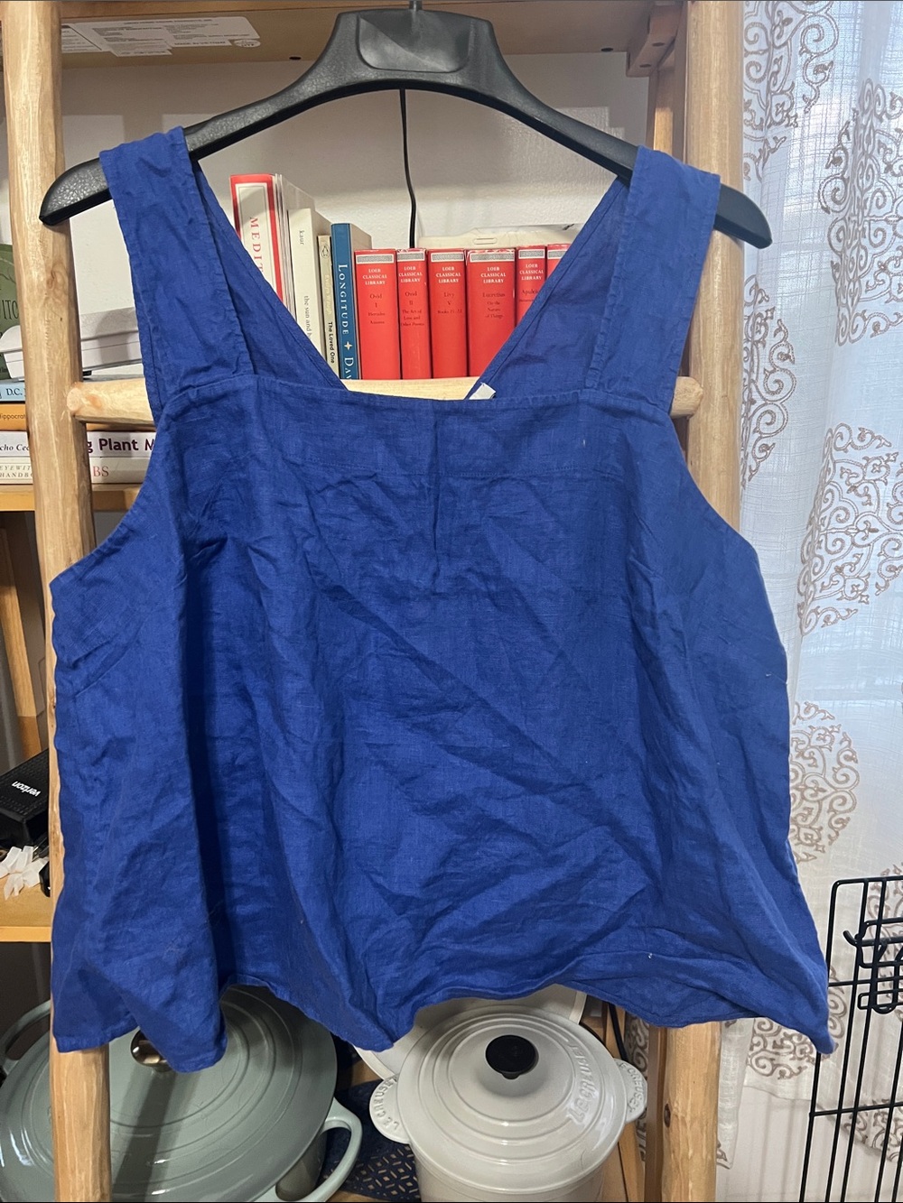Madewell Cross-Back Linen Tank in Royal Blue